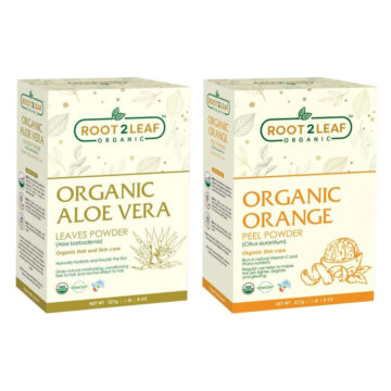 Root2Leaf Organic Pack of 2 Aloe Vera & Orange Peel Powder (227 Gms)