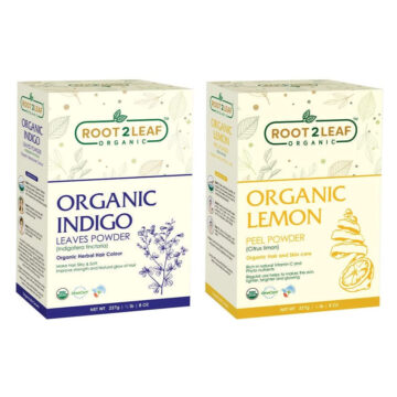 Root2Leaf Organic Pack of 2 Indigo Leaf & Lemon Peel Powder (227Gms)