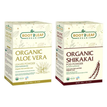 Root2Leaf Organic Pack of 2 Aloe Vera & Shikakai Powder (227 Gms)