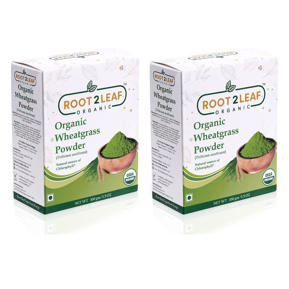 Organic Wheat Grass Powder 2 Packs (100 Gms + 100 Gms)