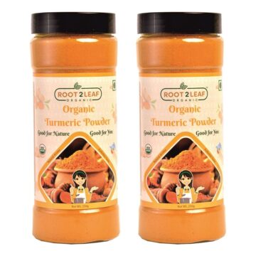 Organic Turmeric Powder 250gm pack of 2 root2leaf organic