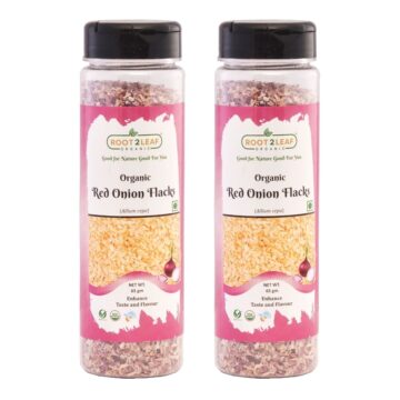 Organic Red Onion Flakes 65g Pack of 2 by Root2leaf Organic