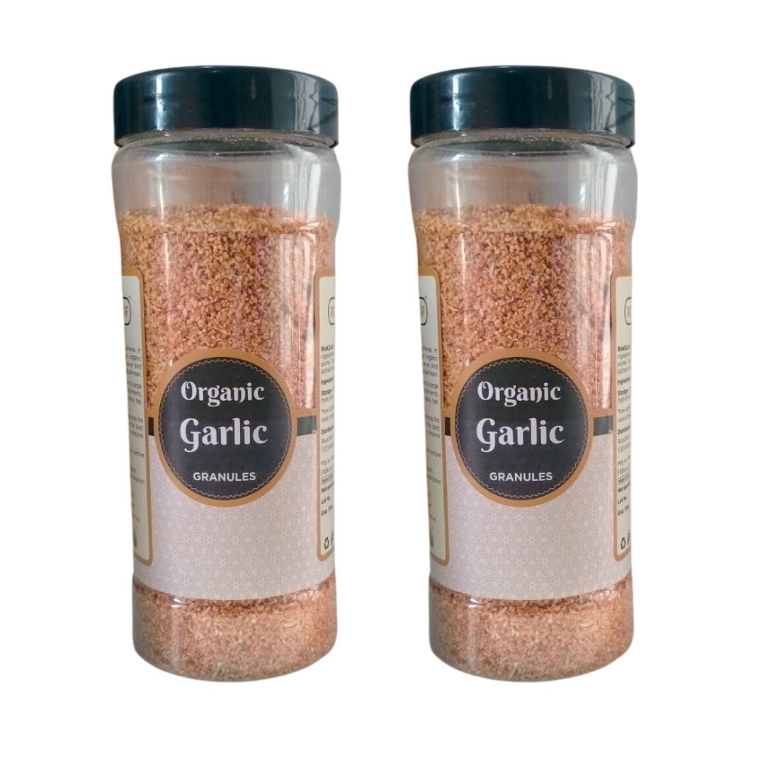 Organic Garlic Granules 200g Pack of 2 by Root2leaf Organic