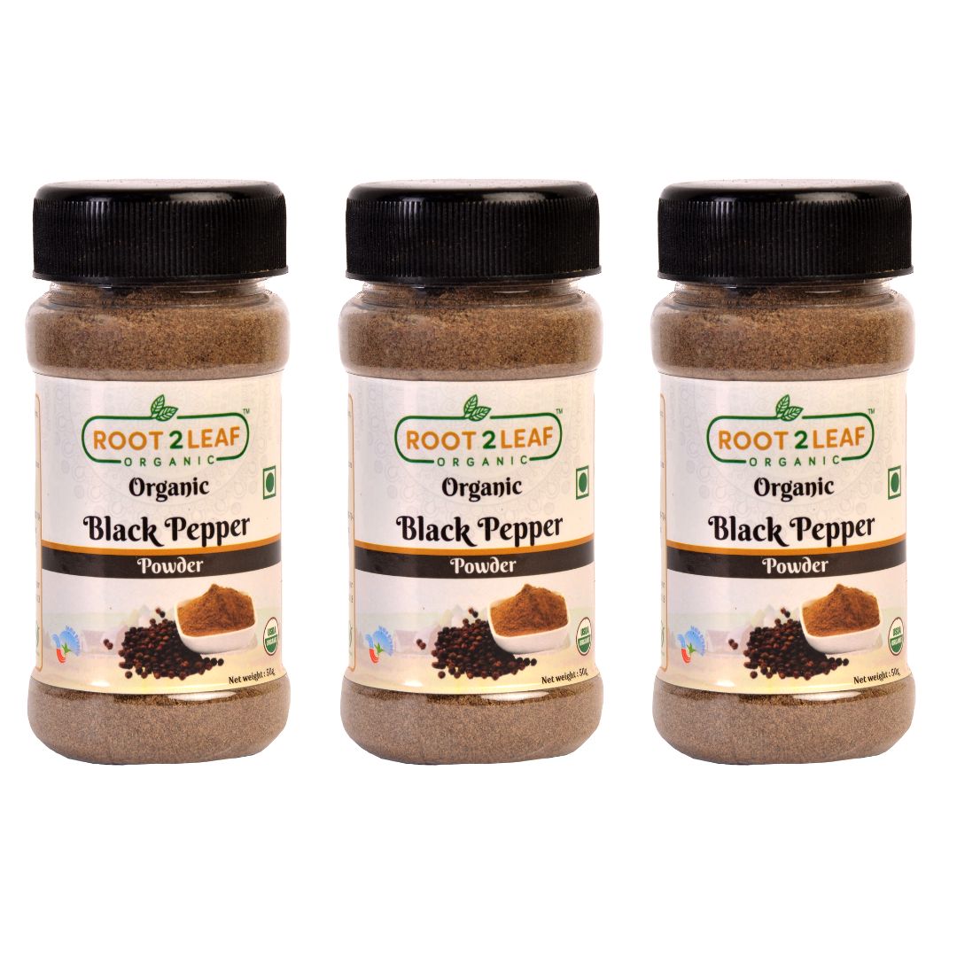 Organic Black Pepper Powder 66gm Pack of 3